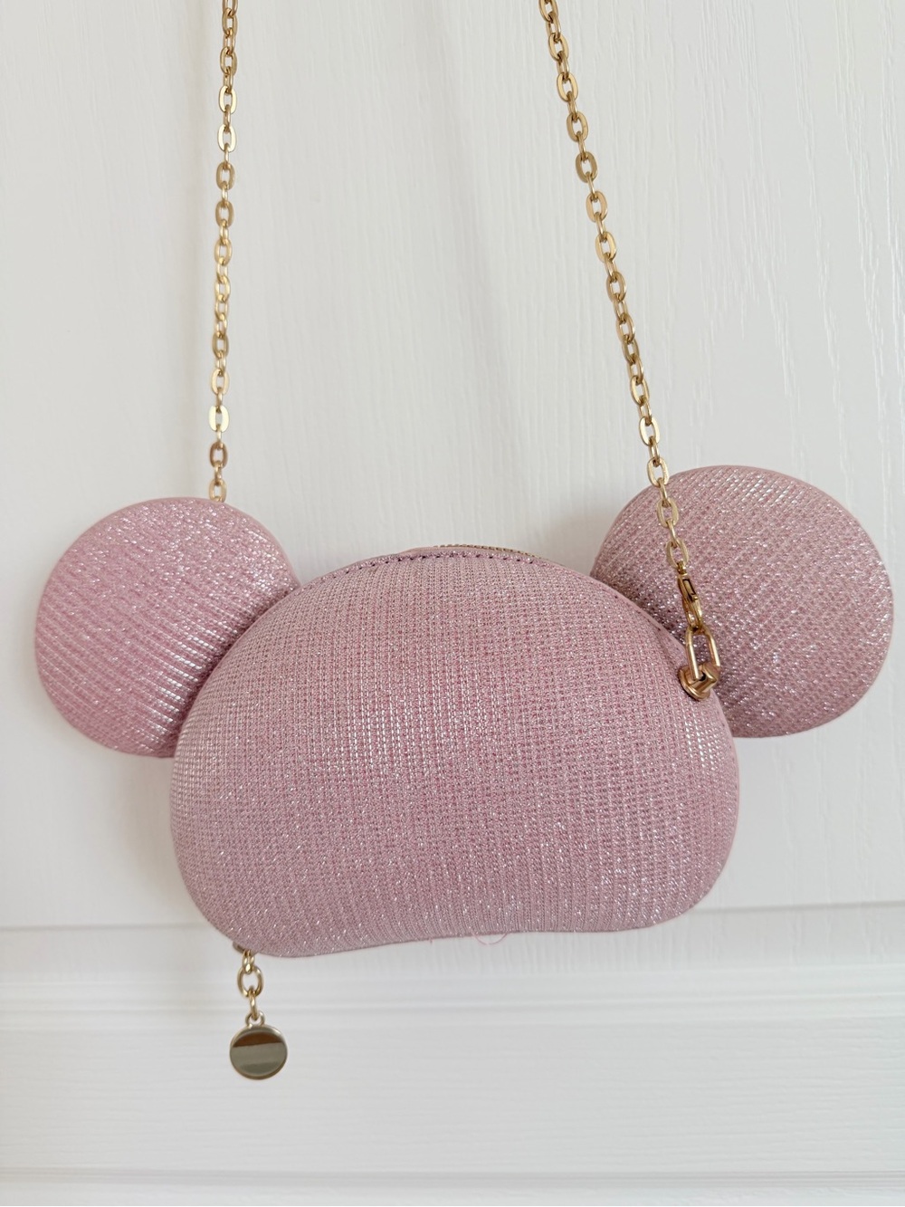 Sparkle Mouse Ear Crossbody Bag for Kids - Pink
